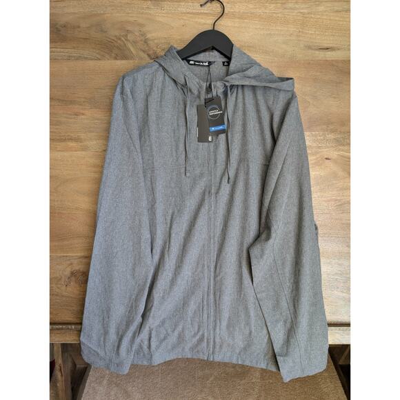 Travis Mathew Jacket Mens XL Dark Gray Heather Balboa Hooded Zip-Up TM1MZ338 NWT - Picture 1 of 6